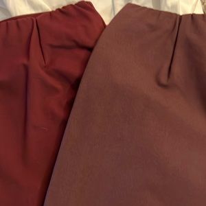 J. Jill SET OF 2 Size Large Burgundy/Dark Burgundy Slim Leg Ponte Slacks